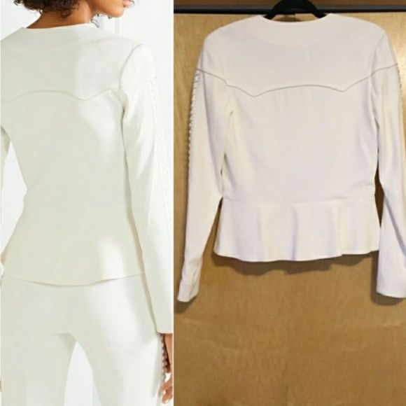 Jonathan Simkhai Lace-up Crepe Peplum Jacket - Picture 7 of 8